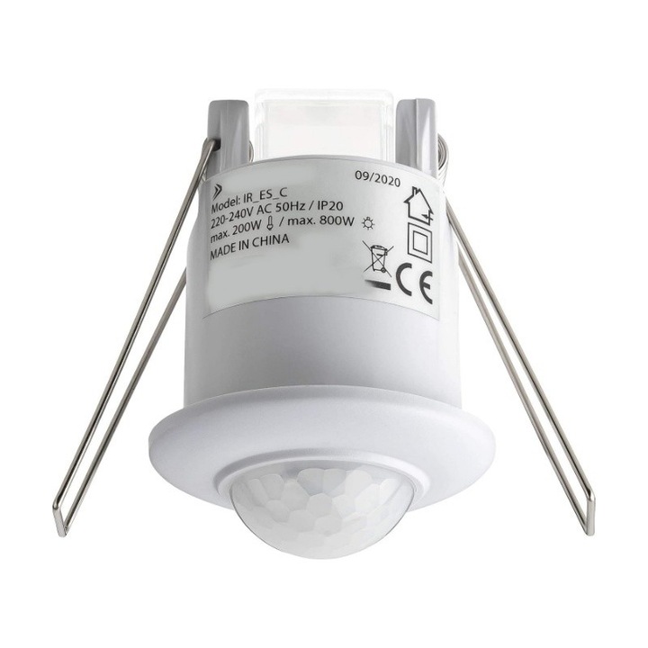 Senzor de Miscare cu Infrarosu 360˚ Mini Incastrabil AL-05 – Detector de Miscare pentru Iluminat Interior si Exterior