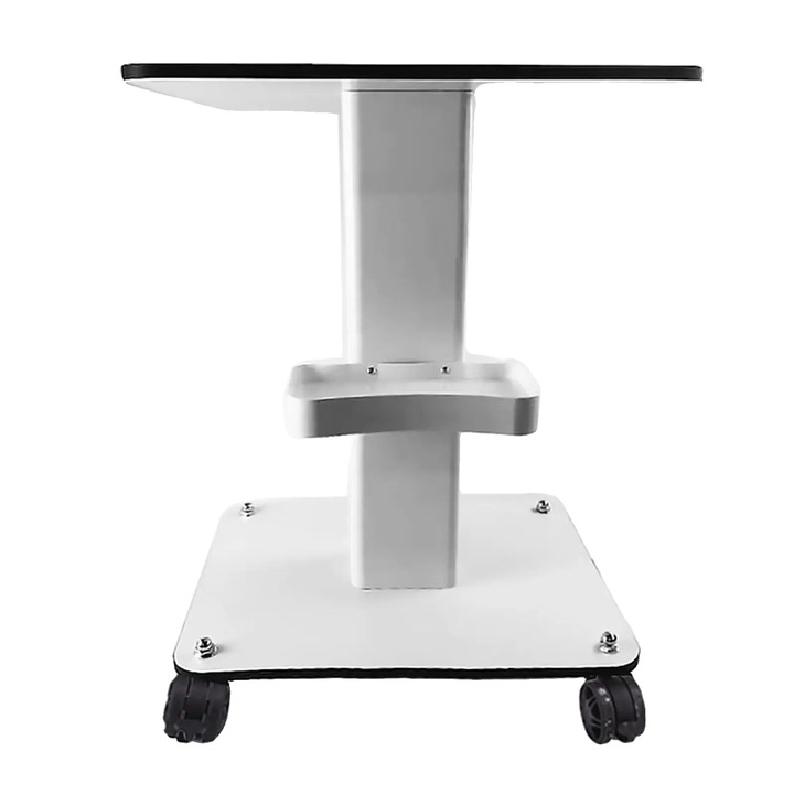 Carucior de salon, suprafata mare, capacitate de incarcare 40 kg, alb, dimensiuni 69x52x40cm