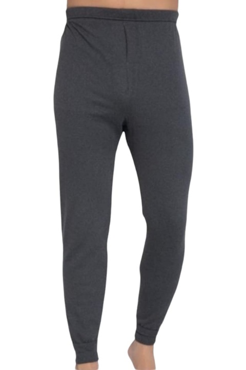 Мъжки термо чорапогащник, подплатена вътрешност, функционална цепка отпред, Сив