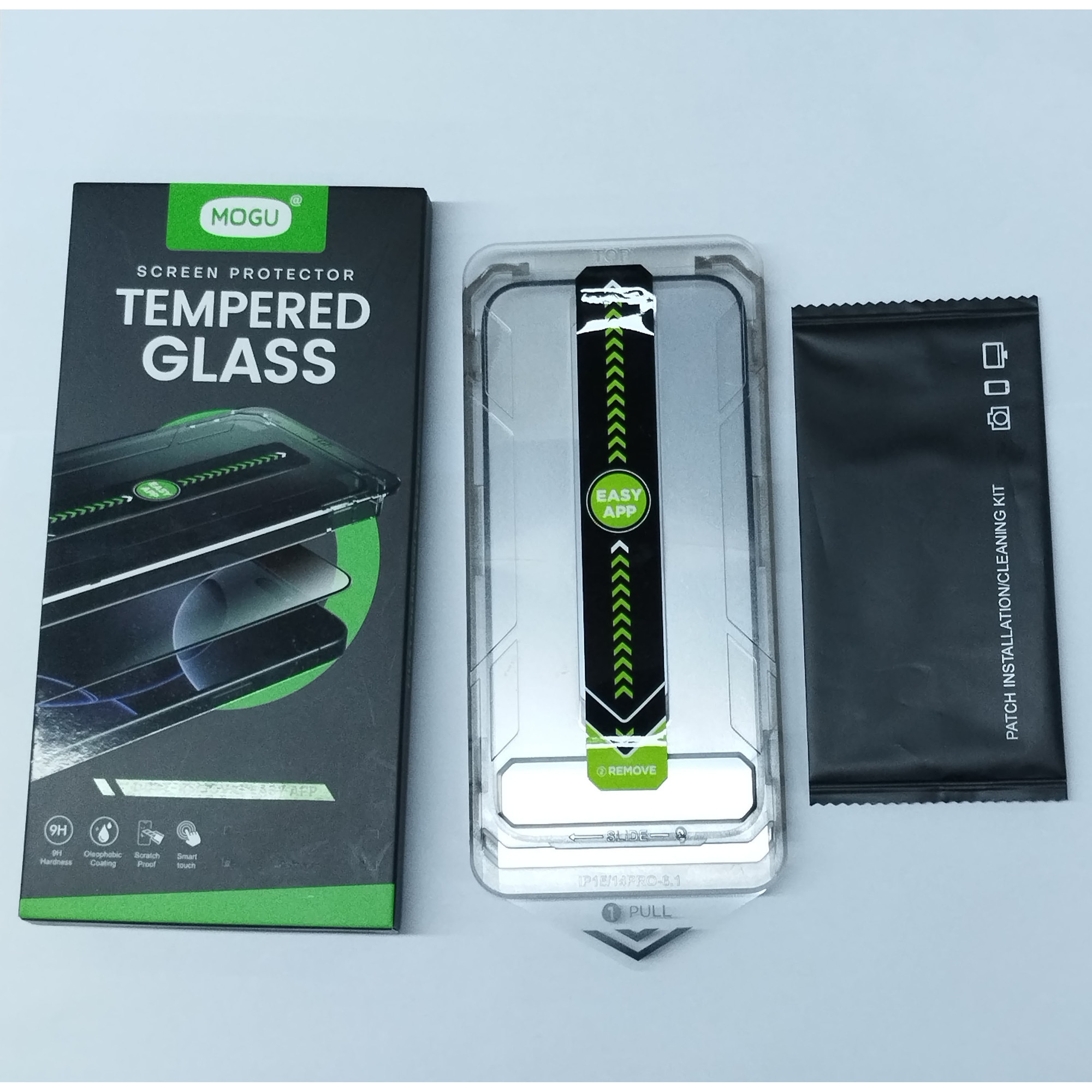 Folie sticla protectie telefoane, MOGU, compatibila cu iPhone 16 Pro, instalare usoara, instalare 1:1 usoara si rapida cu dispozitiv de montare automata in 30 de secunde, protectie a telefonului, folie de inalta definitie，transparent