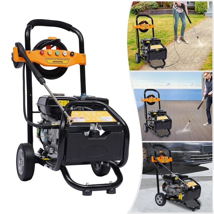 Aparat de spalat cu presiune, 2465 PSI, 7.5 HP, design portabil, 66x41x53cm