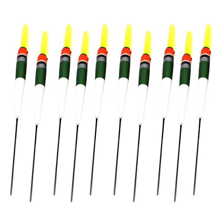Pluta fixa undita, 10 bucati, 3g, verde/galben