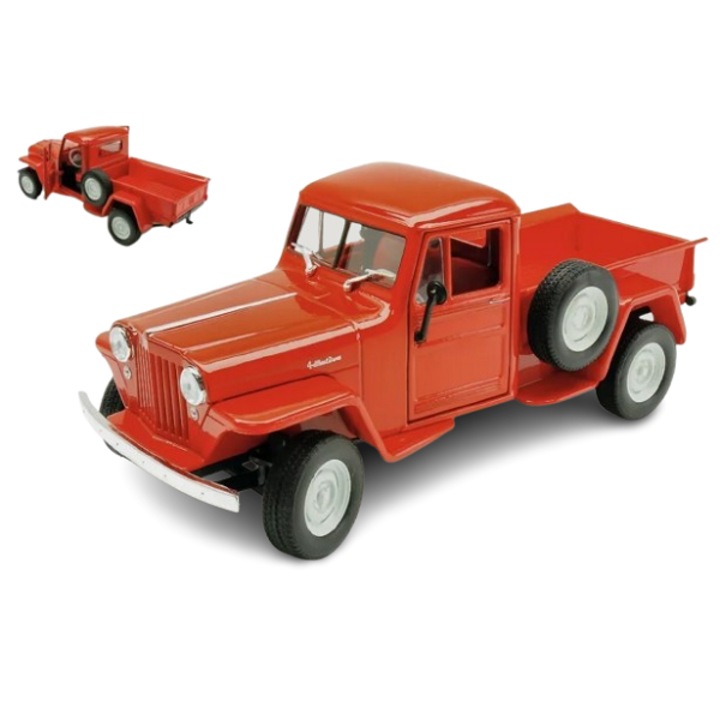 Modell Jeep Willys 1947, piros, Welly 1/24