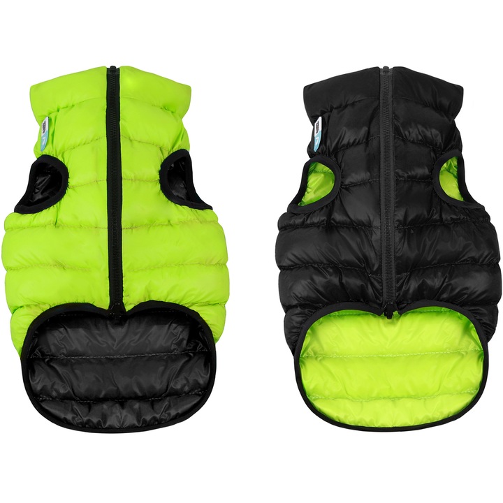 Megfordítható kabát kutyáknak, AiryVest, zöld/fekete, 3 XS (XS25)