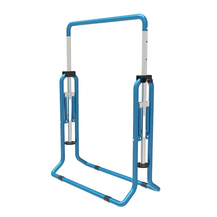 Bara de gimnastica, design pliabil, inaltime reglabila, albastru