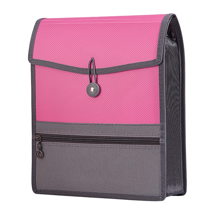 Органайзер за документи, розов/сив