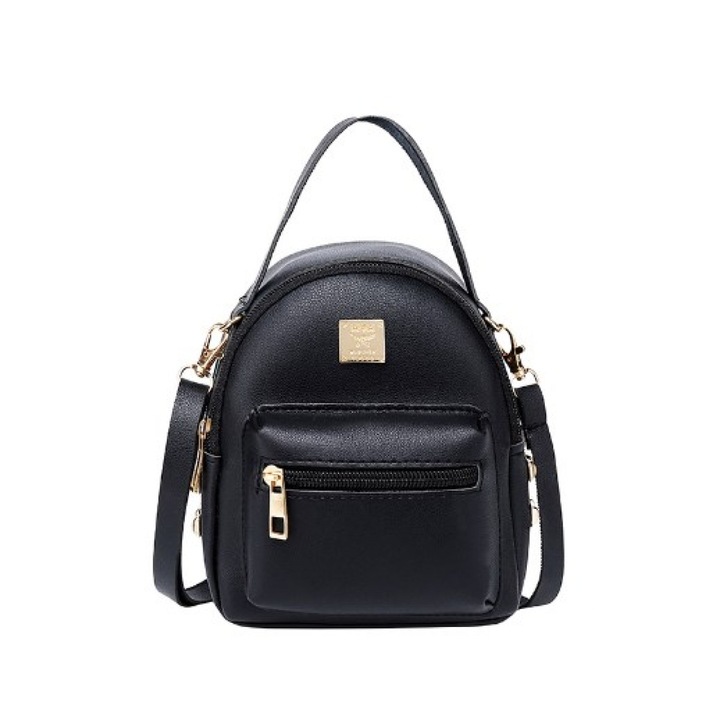 Малка дамска раница, черна, 17x15x7см