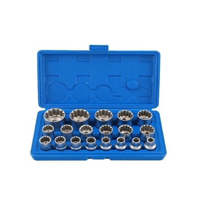 Chei tubulare bihexagonale 1/2", trusa tubulare, set 19 piese, Spo Sculeprofionline