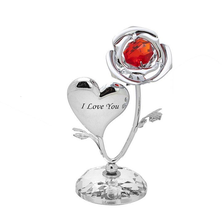 Статуетка роза сърце Димс-92, С компоненти на Crystal, RY107