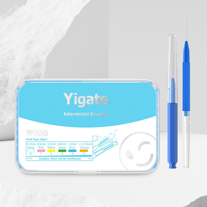 30 darabos fogköztisztító kefekészlet, Gigicial, 'I' alakú, puha sörtékkel, fogszabályozáshoz