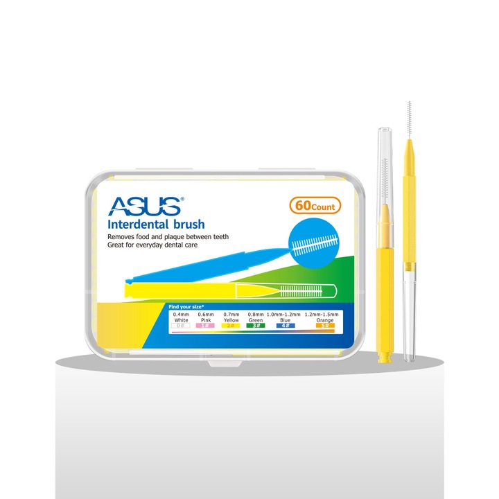 Fogköztisztító kefekészlet, Gigicial, 60 darabos, fogszabályozó I. forma