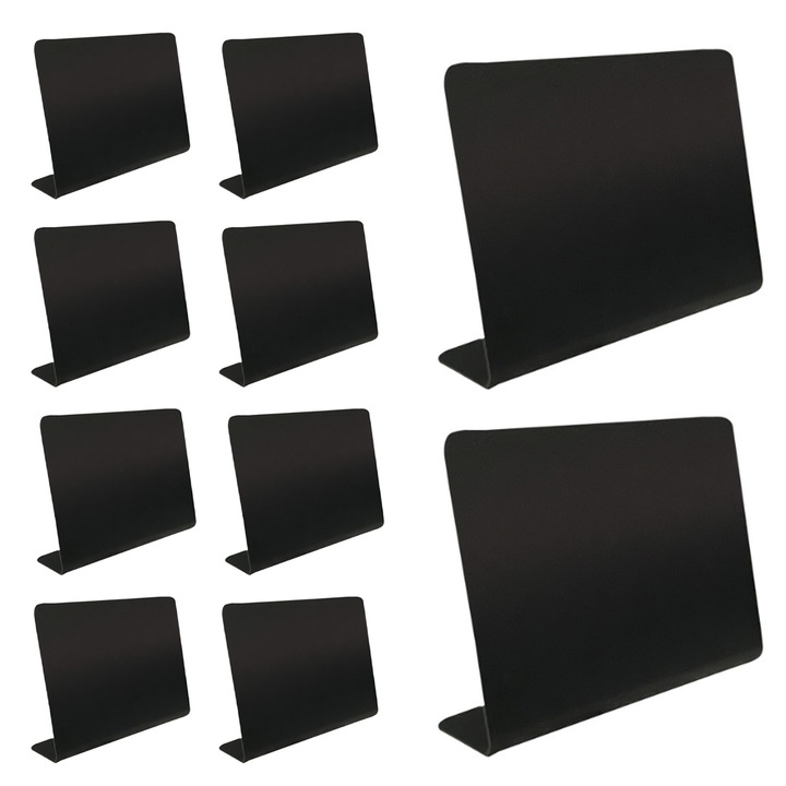 Etichete mese 10 buc 100x75mm negre anti-graffiti ， Etichete organizare， Material plastic, identificare mese, 4"x3"
