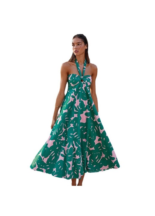 Maxi ruha, Jormftte, elasztikus, fodros, zöld, puha anyag