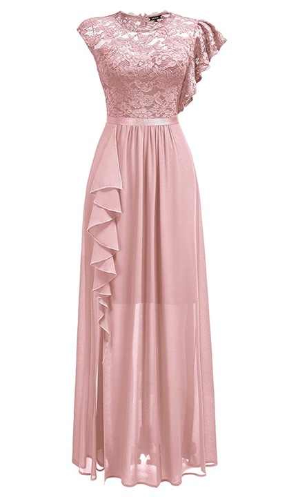 Rochie de seara, QttvbTna, Dantela, Roz, M INTL