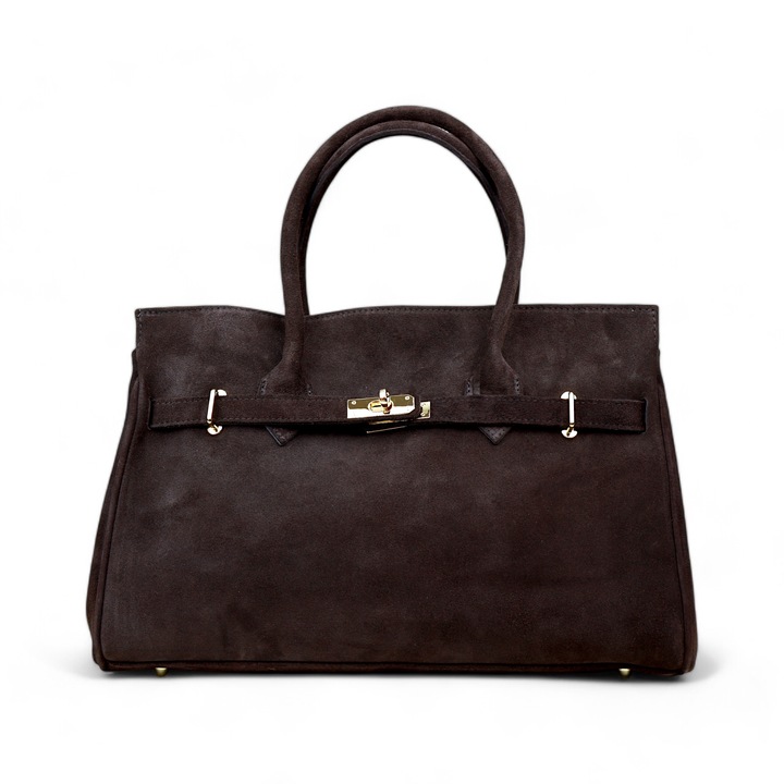 Велурена чанта Moranti, 4 джоба, кафяв цвят