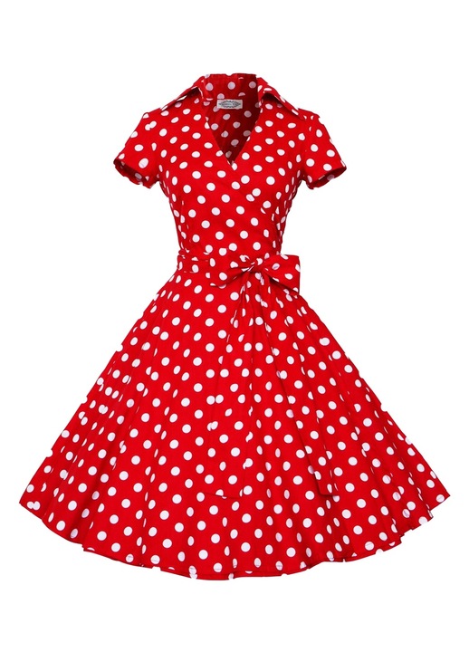 Rochie retro pentru femei, Cozevdnt, Textil, Rosu, XL INTL
