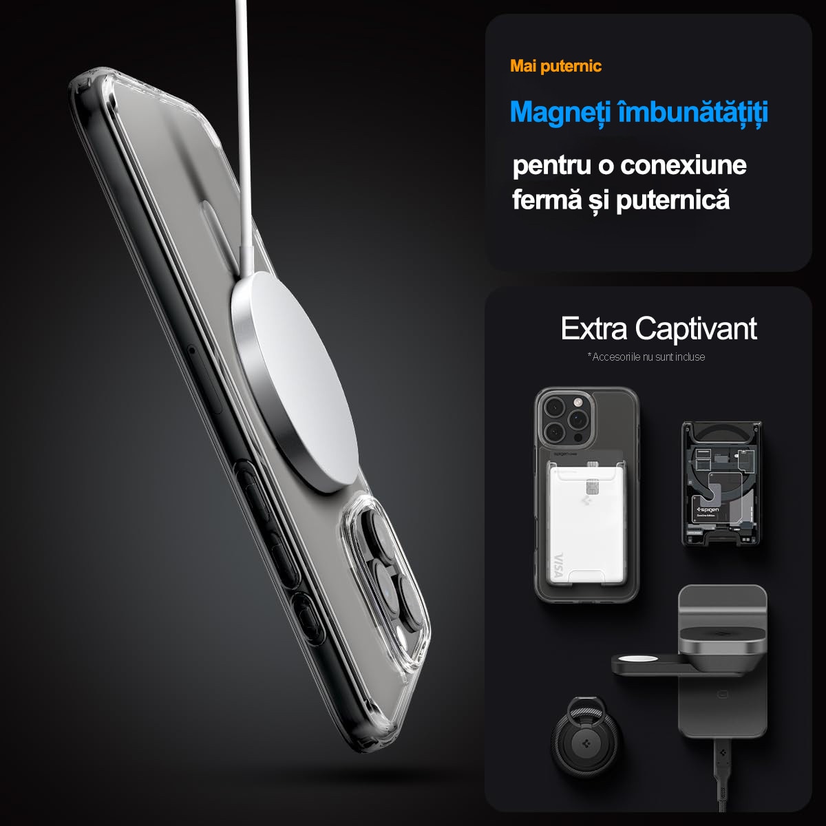 Husa de Protectie, Compatibil iPhone 16 pro max, MOGU, impermeabil, Antizgarieturi, Anticadere, Anti-coliziune pe patru laturi si absorbtie a socurilor, Grosime 1, 5 mm, transparent