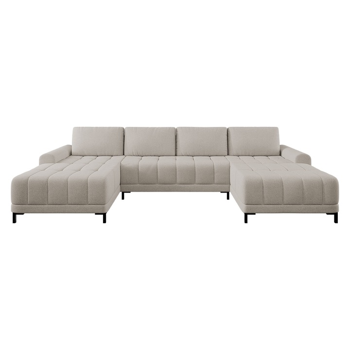 Coltar cu functie de dormit Bonezi XL, MIRJAN24, gri deschis, 168x337x92 cm