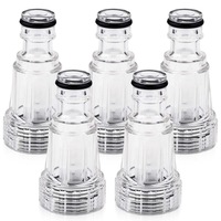 Set 5 Filtru de apa pentru aparate de spalat cu presiune, Axroad Mall, Cu inel de etansare si racord 3/4", Usor de dezasamblat si curatat, Plastic, Transparent