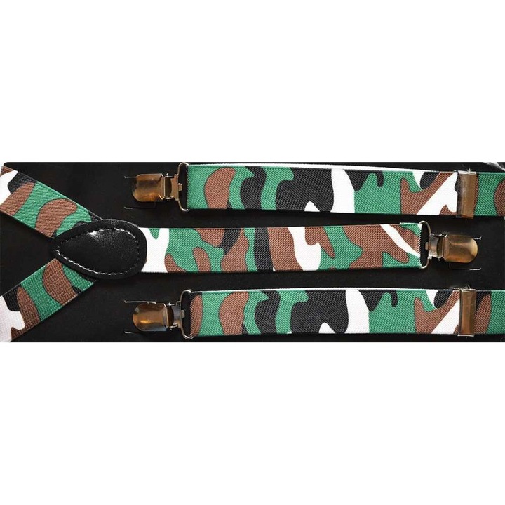 Унисекс презрамки, модел Y, метални закопчалки, 25 mm, M2 камуфлажен печат, многоцветен