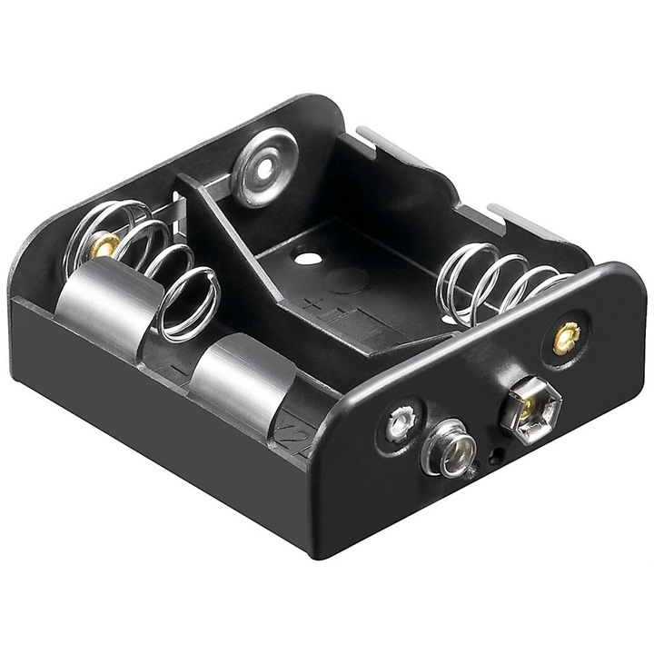 Carcasa pentru 2 baterii tip C Baby, Negru
