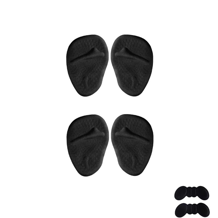 Set de 6 perne din silicon pentru tocuri inalte, Majurphy, amelioreaza durerea piciorului, reutilizabile, dimensiune universala, Negru