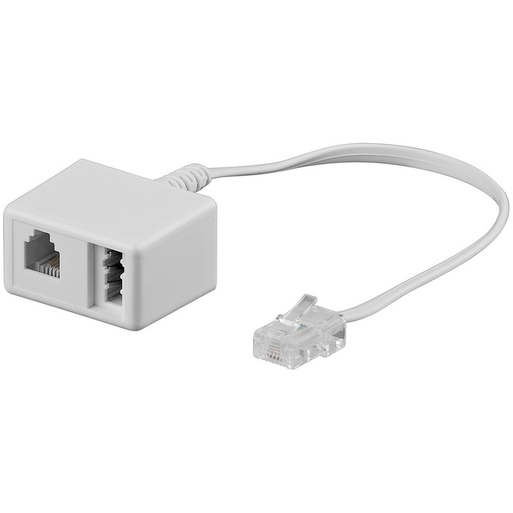 Adaptor TAE, mufa RJ11/RJ14, alb