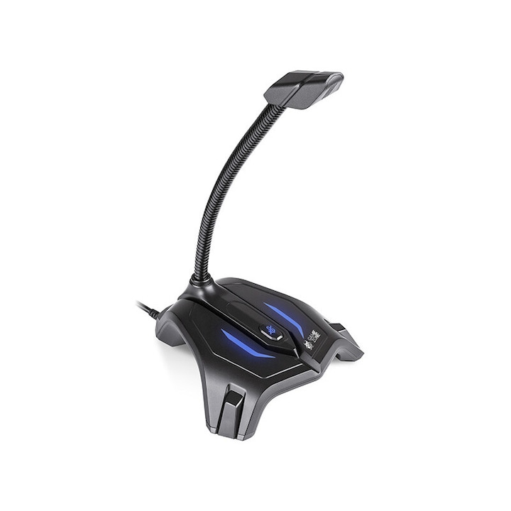 Микрофон Gamer LED USB, TRACER GAMEZONE, металик, с намаляване на шума, 1.4m