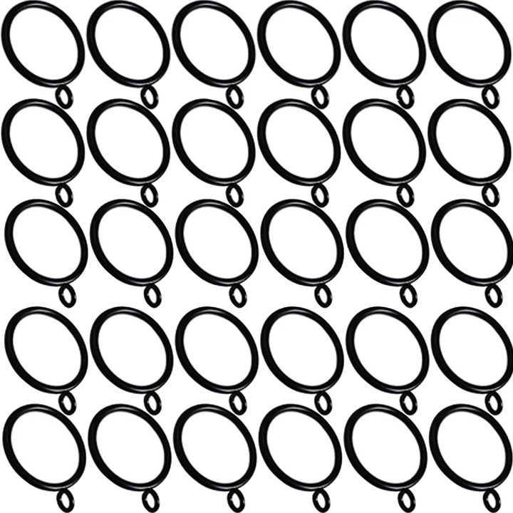 Set 30 inele pentru perdele, Hggzeg, Robust si durabil, Usor de instalat si de utilizat, Capacitate portanta puternica, Pentru hotel, restaurant, dormitor, Metal, 38mm, Negru
