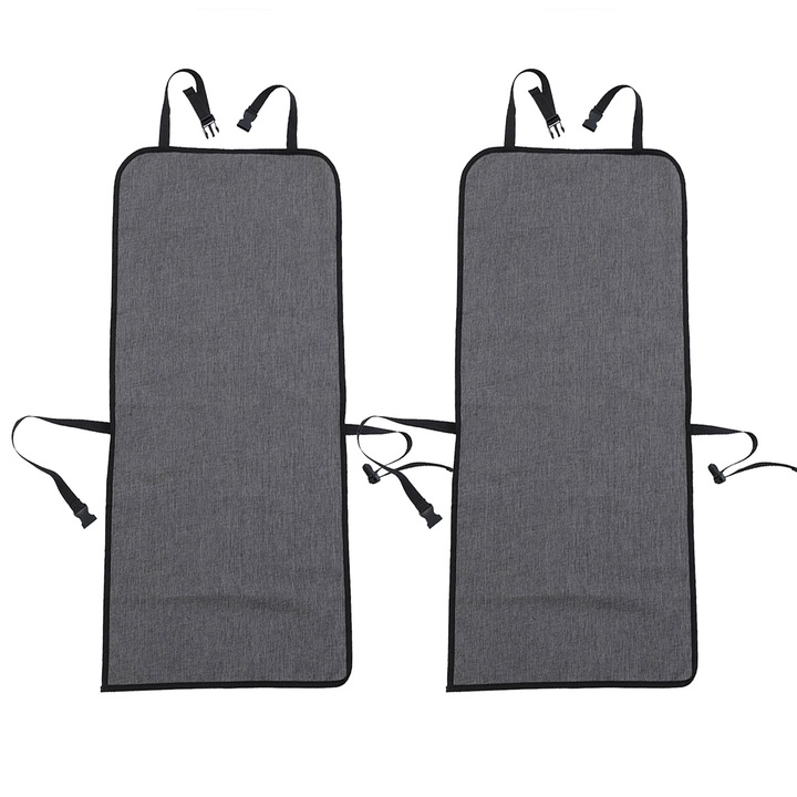 Set de doua piese, husa scaune auto protectie si transport animale，caini si pisici ofera protectie scaun fata, impermeabila, universala, Gri