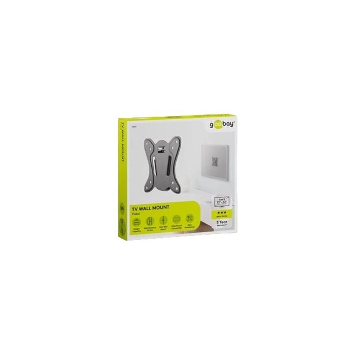 Стойка за телевизор, Basic Fix TV, 23-42 инча, Goobay, 15 мм разстояние от стената, съвместим с VESA 75x75 и 100x100