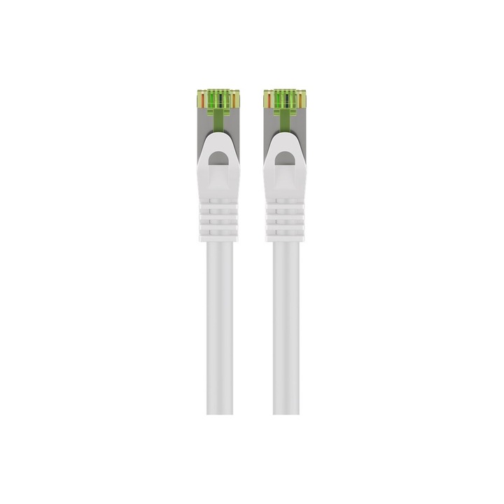 Ethernet кабел CAT 8.1, 7.5m, бял, S/FTP, AWG26, за скорости до 40 GBit/s