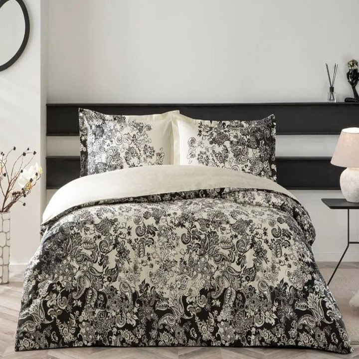 Dupla ágynemű, 100% szatén pamut, 4 db, 230x260 cm, TAC Mako-Satin, Monica