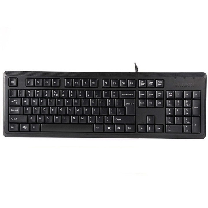 Клавиатура A4TECH KR-92, черен, USB, Черен EoL
