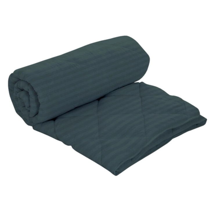 Зимен юрган, капитониран, вълнен пълнеж, калъф от дамаска, поликотон, 180x210см, за двойно легло, антрацит, Ralex Pucioasa