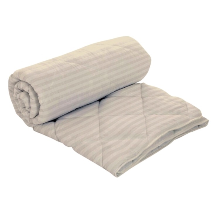 Pilota de iarna, matlasata, umplutura lana, invelis damasc, policoton, 180x210cm, crem, Ralex Pucioasa