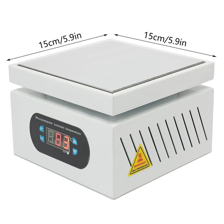 Електрическа нагревателна плоча, 500W, 0-400C, 150x150mm, 220V