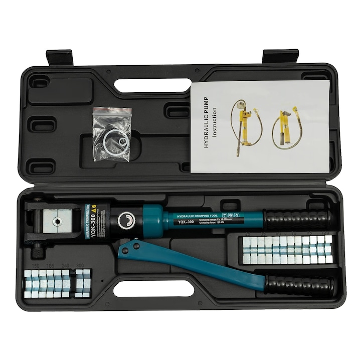 Cleste hidraulic YQK-300, 120KN, 11 perechi de matrite, verde, 47x13cm