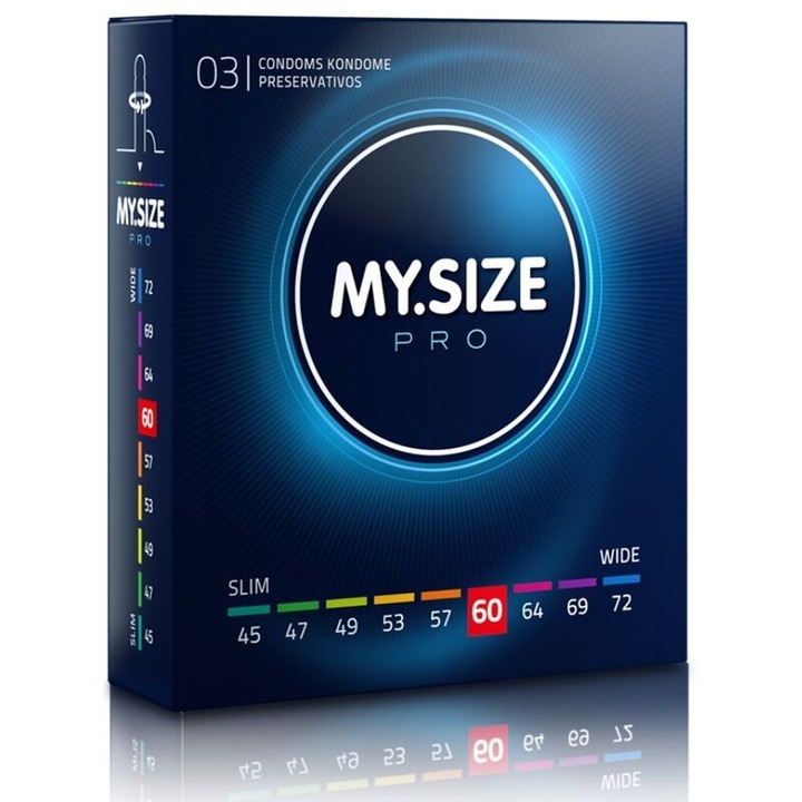 Презервативи MY.SIZE PRO, комплект от 3 броя, 60 мм, ултра-чувствителни, веган