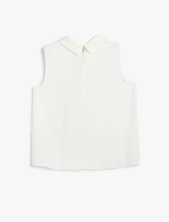 KOTON, Блуза без ръкави с набирания, Мръснобял, 36