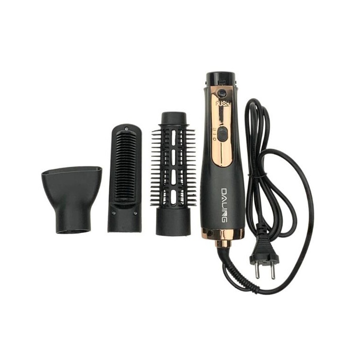 Aparat de coafat 3 in1 cu aer cald, ioni negativi, 1400 w, culoare negru