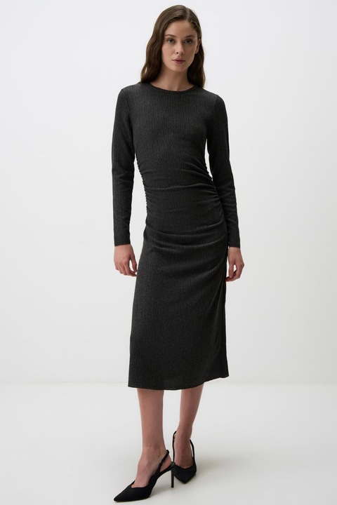 JIMMY KEY, Rochie midi slim fit, Gri antracit, XL