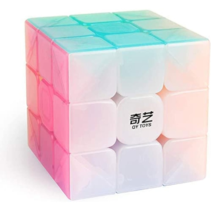 Cub de viteza 3x3 Jelly QY TOYS, culori pastelate, dimensiuni 50x50x50mm