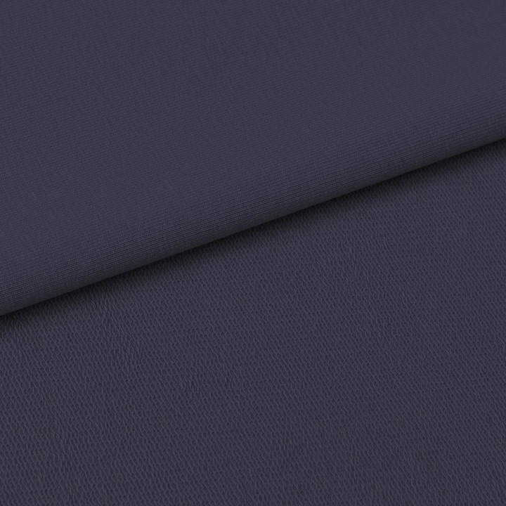 Material textil, Tricot french terry, Tricot trening uni culoare Albastru marin, bumbac 95%, elastan 5%