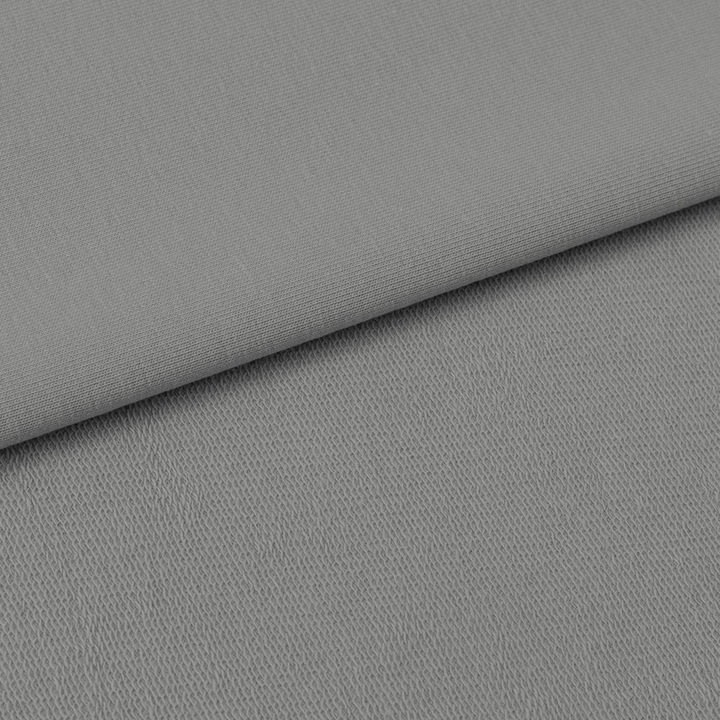 Material textil, Tricot french terry, Tricot trening uni culoare Gri grafit, bumbac 95%, elastan 5%