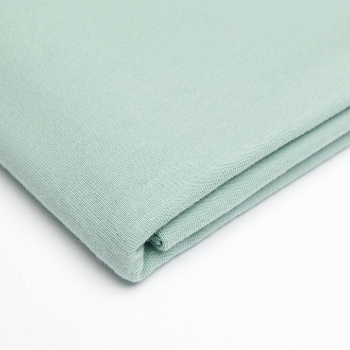 Material textil, Tricot french terry, Tricot trening uni culoare Teal deschis, bumbac 95%, elastan 5%