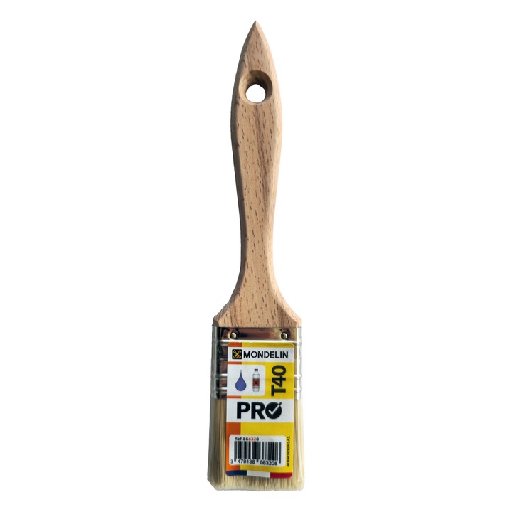 Pensula plata MONDELIN gama PRO universala cu manson nichelat, T40, grosime 13 mm