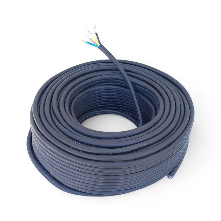 Гъвкав електрически кабел 4x2.5 mm - MYYM - HO5VV-F, Черен, 100m