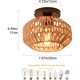 Plafoniera ERENYEA, rattan, brun, 20x19cm, 1 sursa E27, 60W