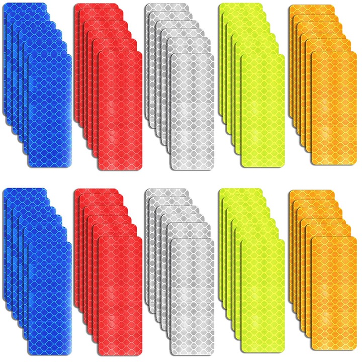 Fényvisszaverő csíkok, Rqiurpn, 100 darabos készlet, többszínű, 1,18x3,15 hüvelyk
